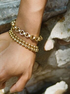 Laura Lombardi Carla Chain Bracelet 14k Gold Plated